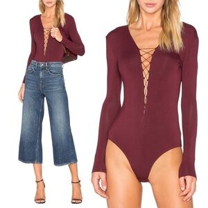 ALEXANDER WANG x REVOLVE Lace Up Long Sleeve Bodysuit